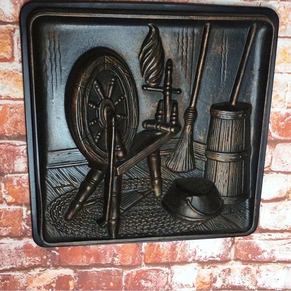 Vintage 60s Miller Studio Set of Four 3d Copper Toned Wall Art